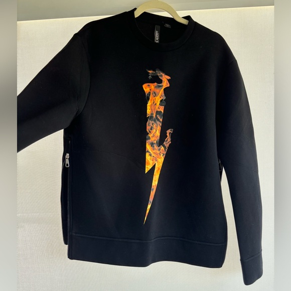 Luxury Designer Rare Lightning Bolt Unisex Crew Neck